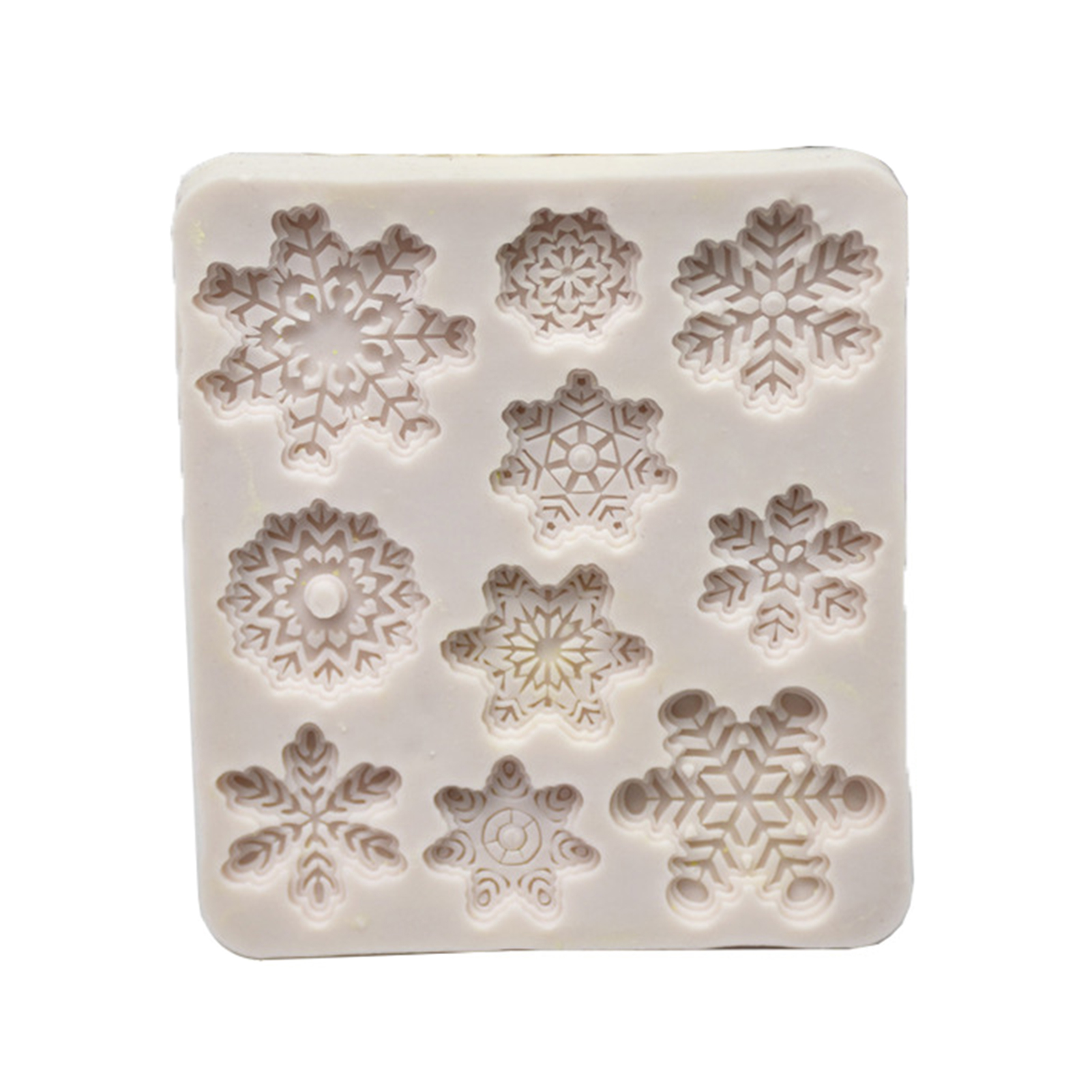 Grandest Birch Snowflake Epoxy Silicone Mold Chocolate Candy Mold Christmas DIY Baking Tool Gray Silicone, Size: 9.1